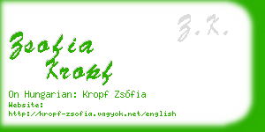 zsofia kropf business card